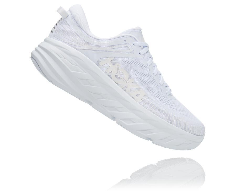 Chaussure Running Hoka One One Bondi 7 Femme - Blanche - QAH-317628